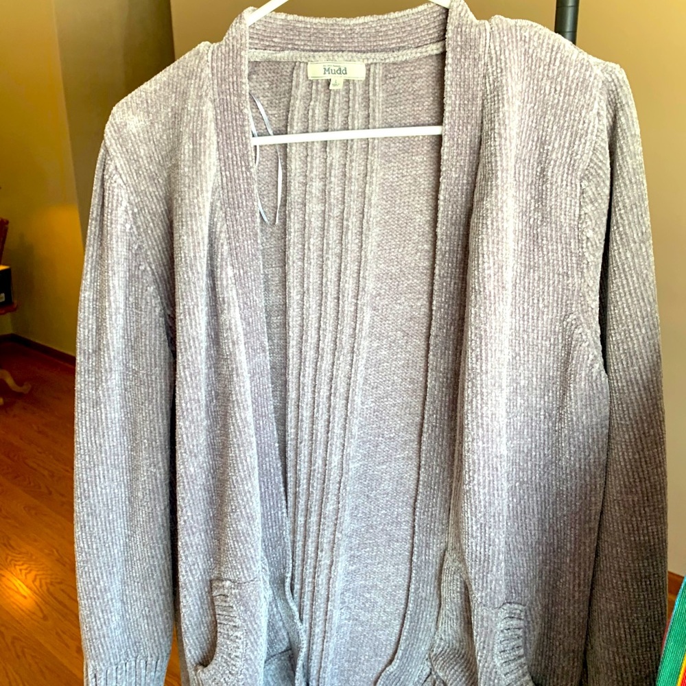 Mudd velvet grey cardigan